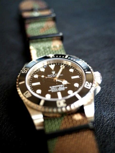 The Elegant Fusion: Camo Straps and Rolex Submariner